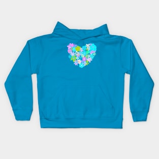 Vintage flower power heart design Kids Hoodie